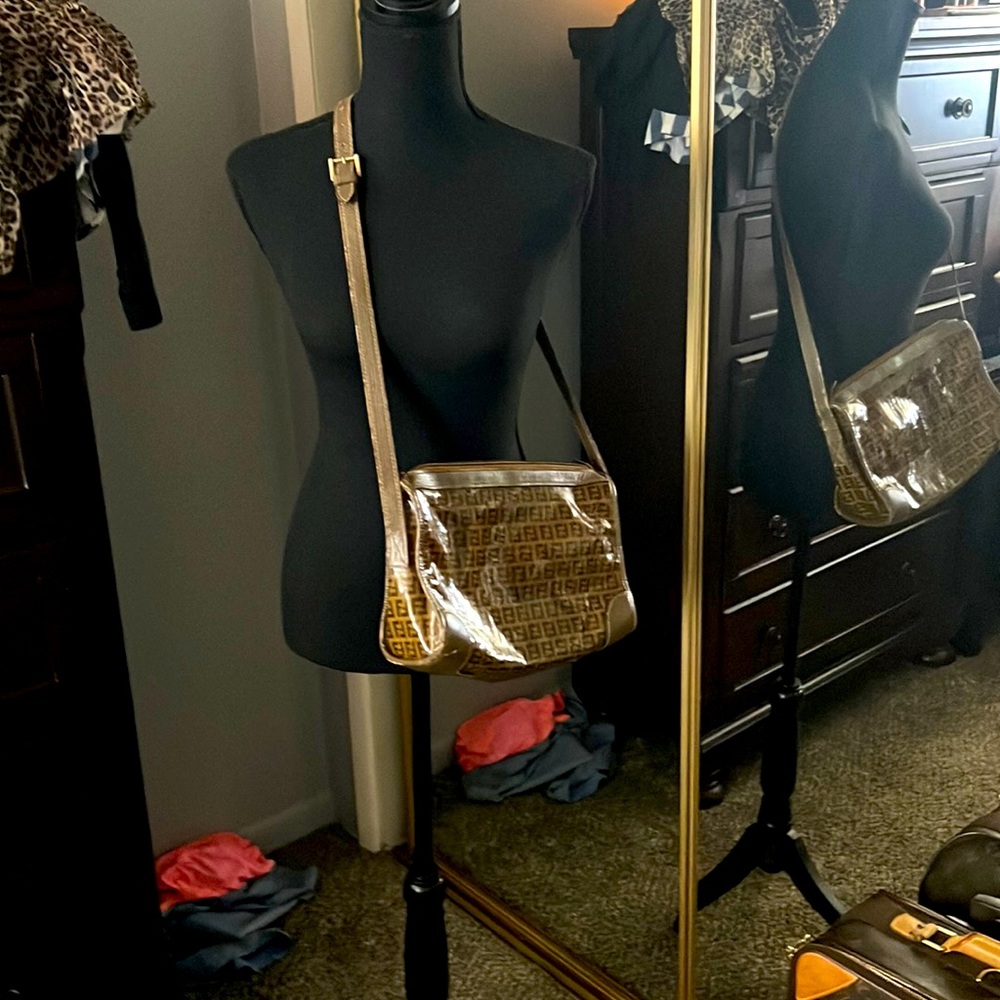 Fendi Zucca Pattern Ff Crossbody Bag - image 1